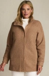 Lands' End Boucle Fleece Coat In Brown