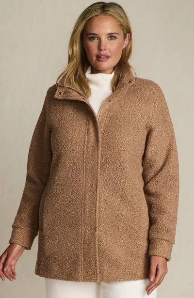 Lands' End Boucle Fleece Coat In Brown