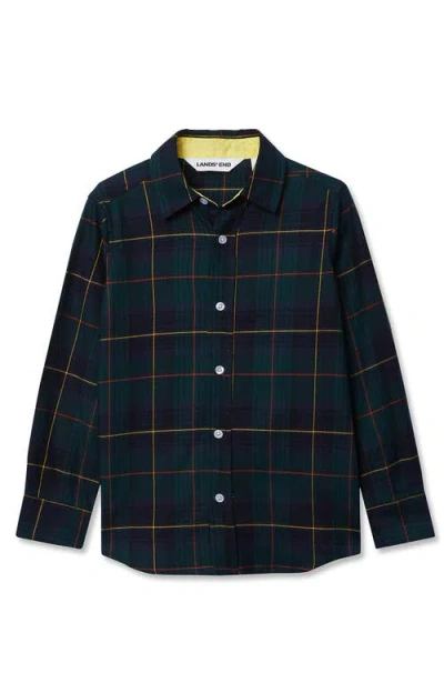 Lands' End Kids'  Boys Button Down Poplin Shirt In Blue