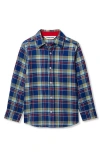 Lands' End Kids'  Boys Button Down Poplin Shirt In Blue