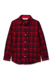 Lands' End Kids'  Boys Button Down Poplin Shirt In Red