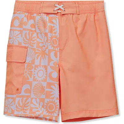 Lands' End Kids'  Boys Chlorine Resistant Cargo Long Board Short In Brown