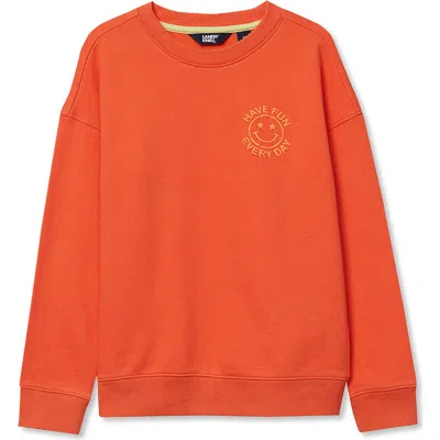 Lands' End Kids'  Boys French Terry Crewneck Sweatshirt In Red