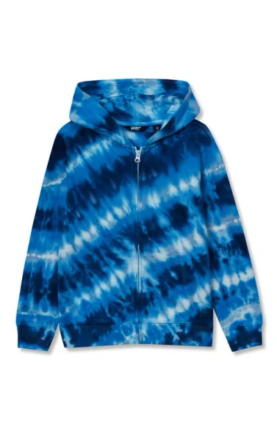 Lands' End Kids'  Boys Full Zip French Terry Hooded Sweatshirt In Blue