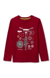 Lands' End Kids'  Boys Graphic T Shirt In Red