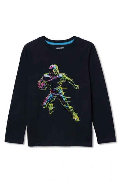 Lands' End Kids'  Boys Graphic T Shirt In Black