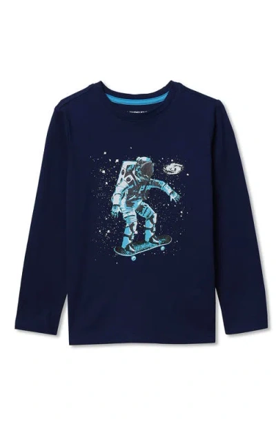 Lands' End Kids'  Boys Graphic T Shirt In Blue