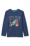 Lands' End Kids'  Boys Graphic T Shirt In Blue