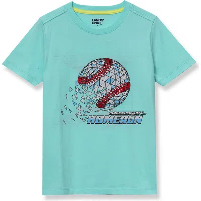 Lands' End Kids'  Boys Graphic T Shirt In Blue