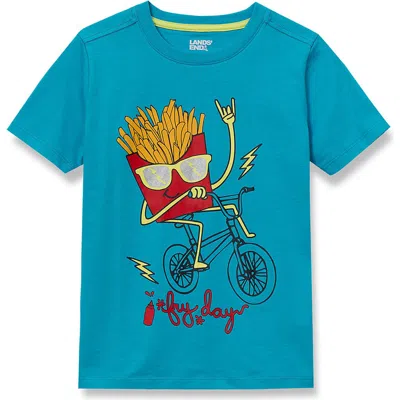 Lands' End Kids'  Boys Graphic T Shirt In Blue