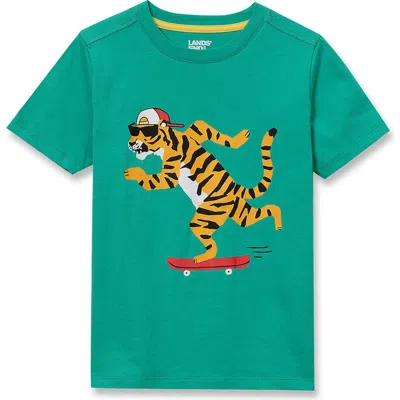 Lands' End Kids'  Boys Graphic T Shirt In Blue