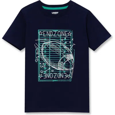 Lands' End Kids'  Boys Graphic T Shirt In Blue