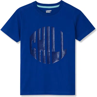 Lands' End Kids'  Boys Graphic T Shirt In Blue