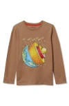 Lands' End Kids'  Boys Graphic T Shirt In Brown