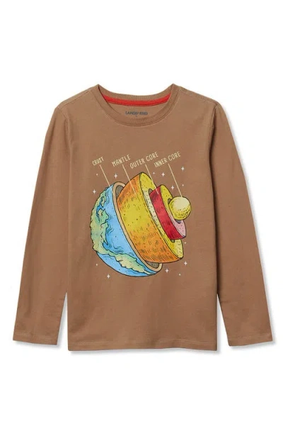 Lands' End Kids'  Boys Graphic T Shirt In Brown