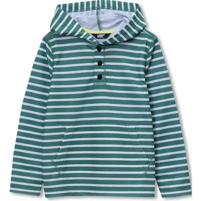 Lands' End Kids'  Boys Henley Pullover Hoodie In Green