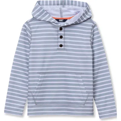 Lands' End Kids'  Boys Henley Pullover Hoodie In Blue
