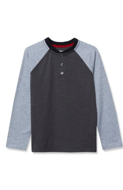 Lands' End Kids'  Boys Henley Shirt In Black