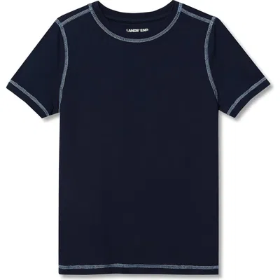 Lands' End Kids'  Boys Husky Active Performance Tee In Blue