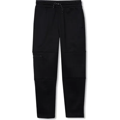 Lands' End Kids'  Boys Husky Basic Iron Knee Fleece Joggers In Black