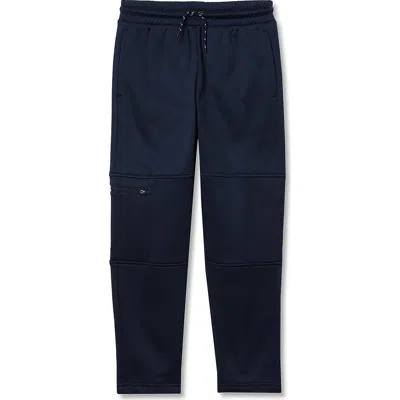 Lands' End Kids'  Boys Husky Basic Iron Knee Fleece Joggers In Blue