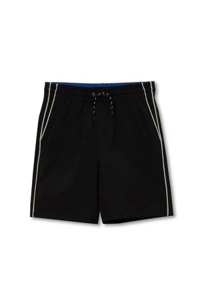 Lands' End Kids'  Boys Husky Cotton Pull On Shorts In Black
