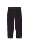 Lands' End Boys Husky Iron Knee Tech Knit Joggers In Black