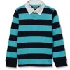 Lands' End Boys Long Sleeve Collared Rugby Shirt In Blue