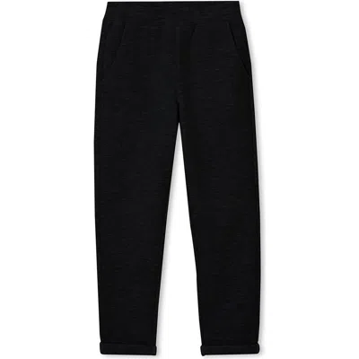 Lands' End Kids'  Boys Iron Knee Texture Knit Pants In Charcoal Heather