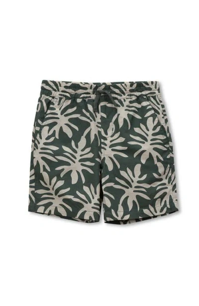 Lands' End Kids'  Boys Linen Slub Shorts In Green