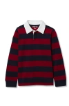 Lands' End Kids'  Boys Long Sleeve Collared Rugby Shirt In Brown