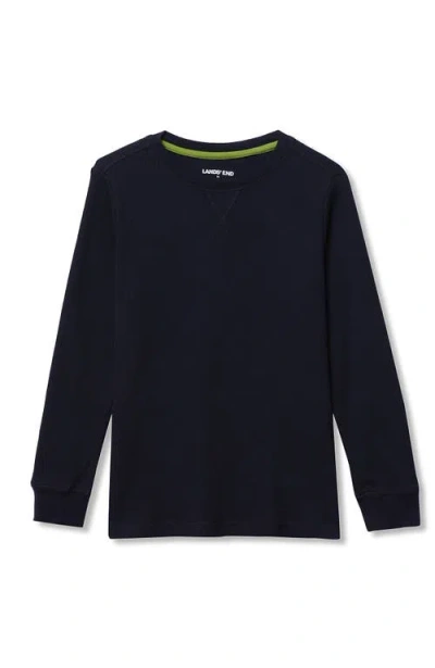 Lands' End Kids'  Boys Long Sleeve Thermal Shirt In Black