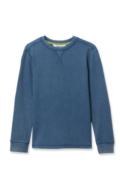 Lands' End Kids'  Boys Long Sleeve Thermal Shirt In Blue