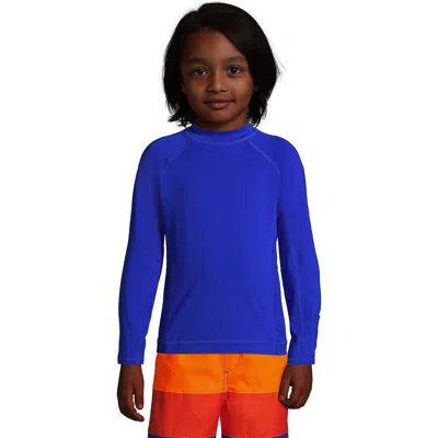 Lands' End Kids'  Boys Long Sleeve Upf 50 Sun Protection Rash Guard In Blue