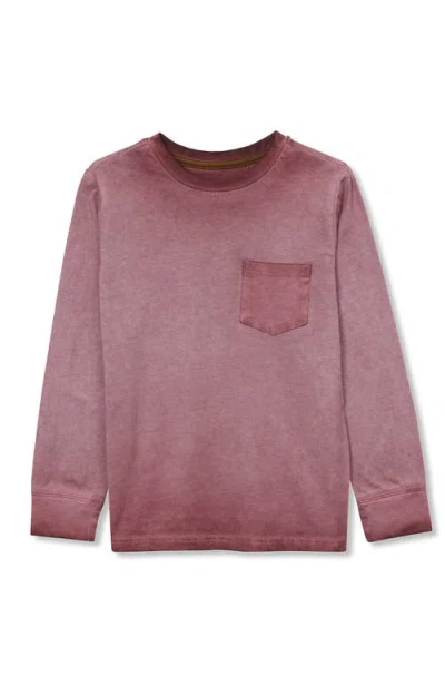 Lands' End Kids'  Boys Long Sleeve Washed Pocket Shirt In Brown