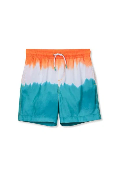 Lands' End Kids'  Boys Print Swim Trunks In Multi