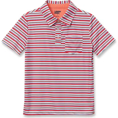Lands' End Kids'  Boys Short Sleeve Athletic Polo Shirt In Multi
