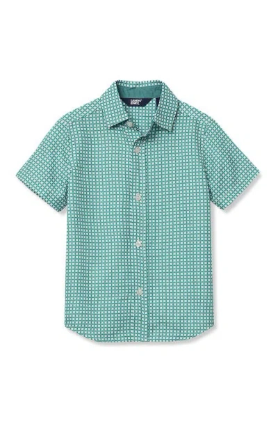Lands' End Kids'  Boys Short Sleeve Button Down Performance Shirt In Green