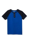 Lands' End Kids'  Boys Short Sleeve Henley T-shirt In Blue