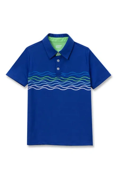Lands' End Kids'  Boys Short Sleeve Performance Polo In Blue
