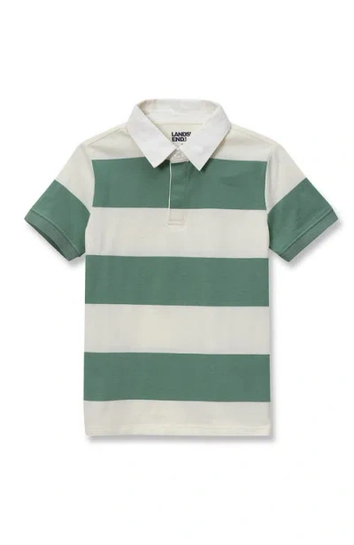 Lands' End Kids'  Boys Short Sleeve Rugby Polo In Multi
