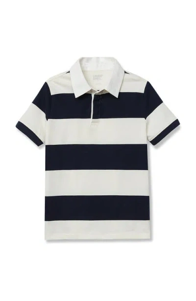 Lands' End Kids'  Boys Short Sleeve Rugby Polo In Multi