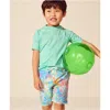 Lands' End Kids'  Boys Short Sleeve Upf 50 Sun Protection Rash Guard In Aqua Ice