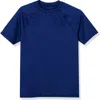 Lands' End Kids'  Boys Short Sleeve Upf 50 Sun Protection Rash Guard In Deep Sea Navy