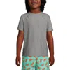 Lands' End Kids'  Boys Short Sleeve Upf 50 Sun Protection Rash Guard In Gray