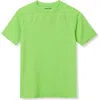 Lands' End Kids'  Boys Short Sleeve Upf 50 Sun Protection Rash Guard In Green