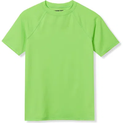 Lands' End Kids'  Boys Short Sleeve Upf 50 Sun Protection Rash Guard In Green