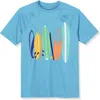 Lands' End Kids'  Boys Short Sleeve Upf 50 Sun Protection Rash Guard In Malibu Blue Surf