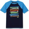 Lands' End Kids'  Boys Short Sleeve Upf 50 Sun Protection Rash Guard In Multi