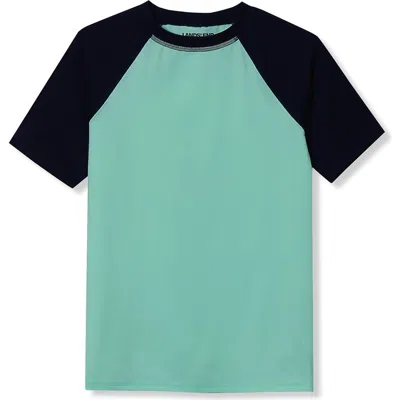 Lands' End Kids'  Boys Short Sleeve Upf 50 Sun Protection Rash Guard In Multi